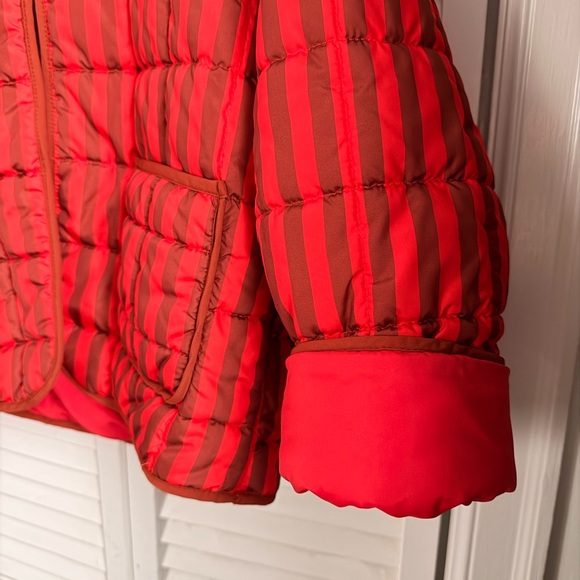 Boutique | Striped Red and Brown Oversized Women's Jacket Medium - Picture 8 of 9
